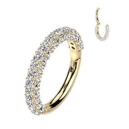 Oro 14kt Anillo Circonita Clicker