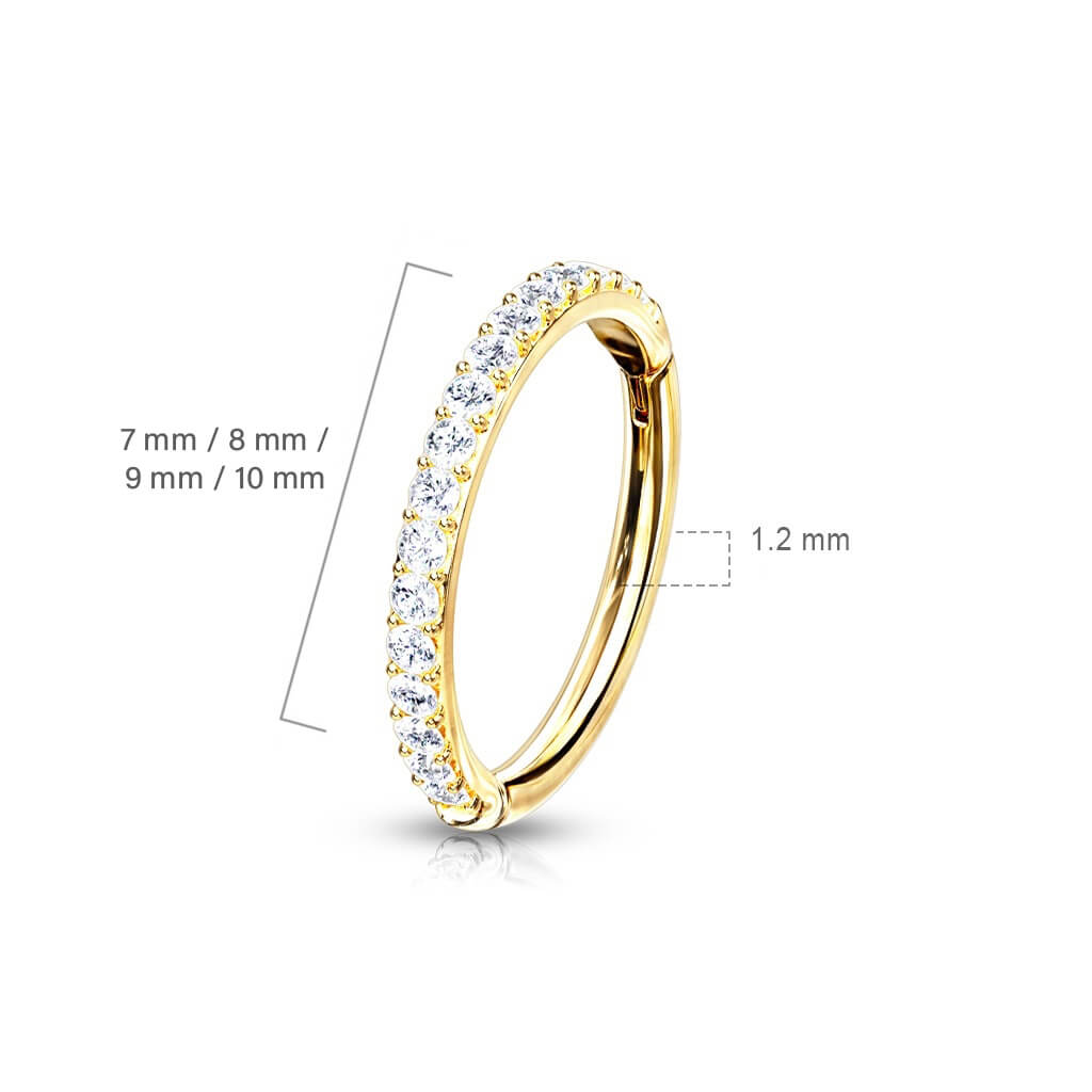 14 Karat Gold Ring Zirkonia Gelbgold Weißgold Clicker