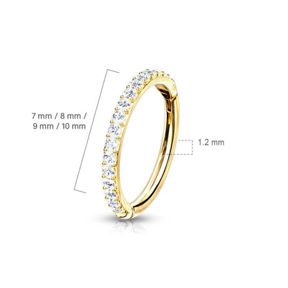 Oro 14kt Anillo Circonita Clicker