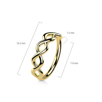 Oro 14kt Anillo infinito Clicker