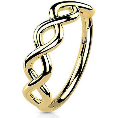 Oro 14kt Anillo infinito Clicker