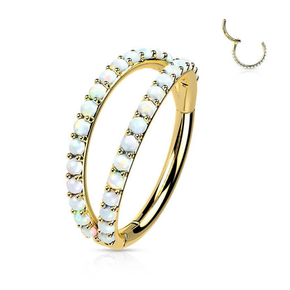 Oro 14kt Anillo Circonita Clicker