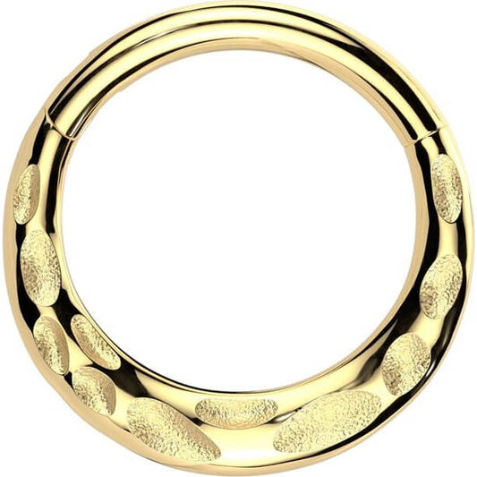 Oro 14 kt Anello Piercing Tacche Clicker