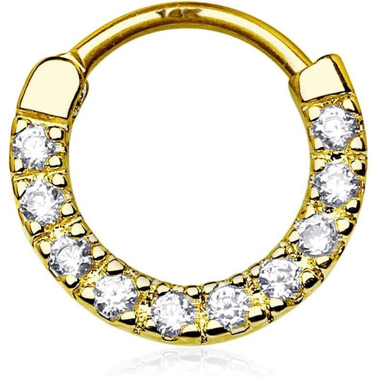 Oro 14 kt Piercing Septum  Zirconi  Clicker