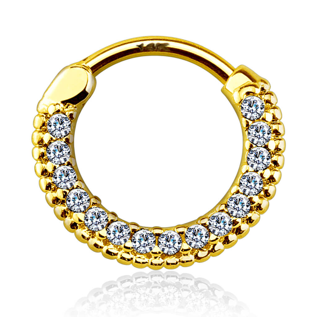 Oro 14kt Septum Piercing Circonita Clicker