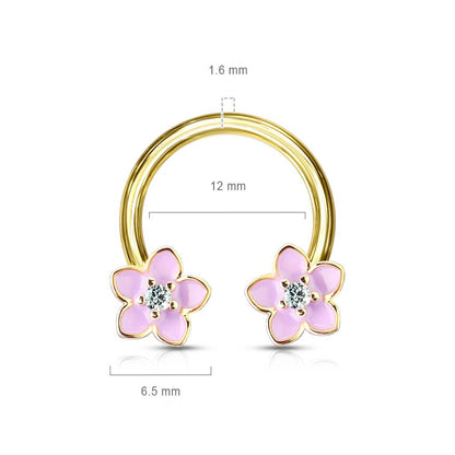 Horseshoe Flower Zirconia Gold