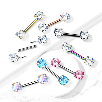 Nipple Piercing Zirconia Push-In