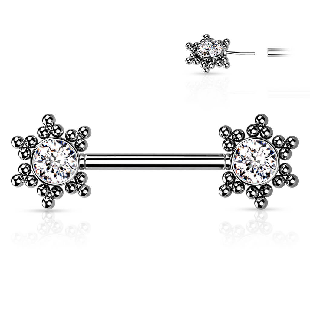 Nipple Piercing Star Zirconia Push-In