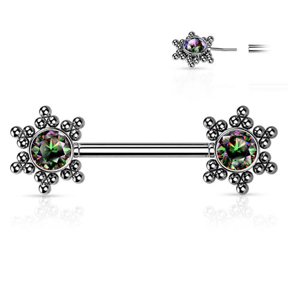 Nipple Piercing Star Zirconia Push-In