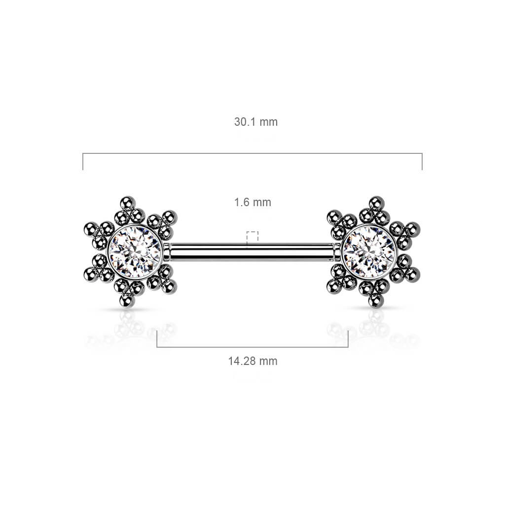 Téton Étoile Zircone Enfoncer