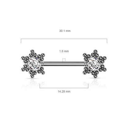 Téton Étoile Zircone Enfoncer