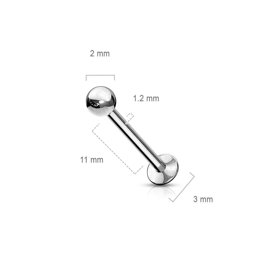 Labret Bille Argent Enfoncer