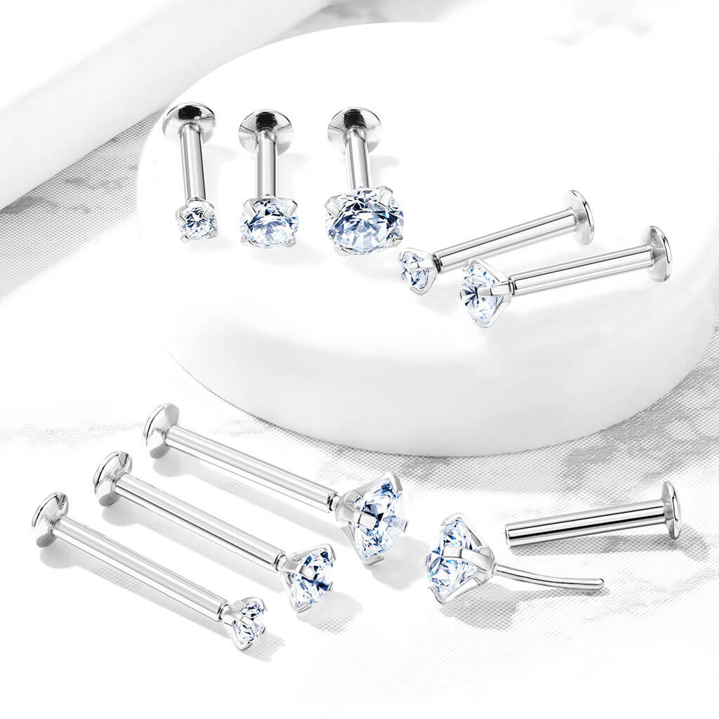 Circonita Engaste Brezel Plata Labret