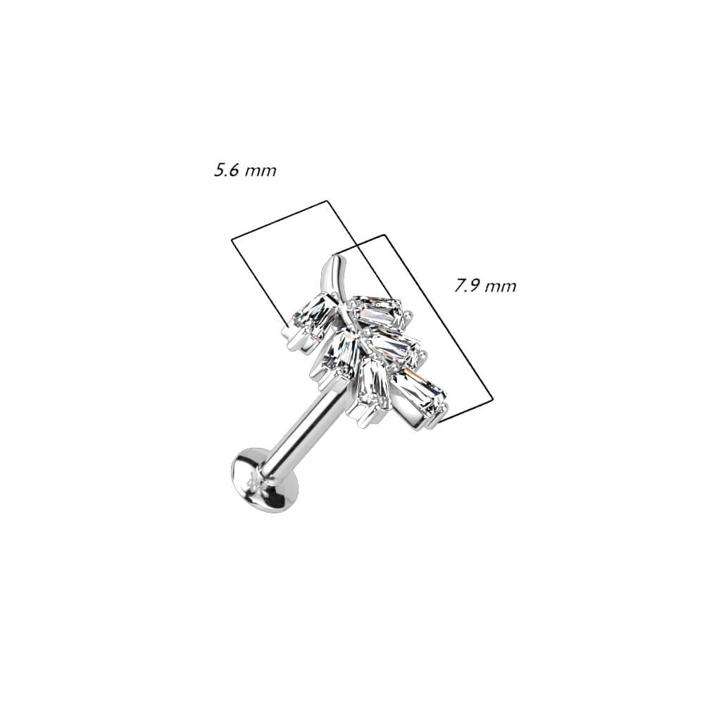 Labret Feuilles Zircone Enfoncer