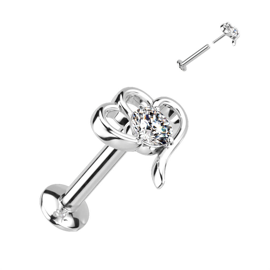 Labret Herzen Zirkonia Push-In