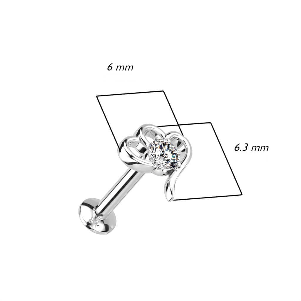 Labret Herzen Zirkonia Push-In