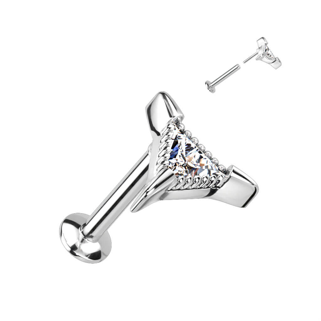 Labret Triangle Zirconia Push-In