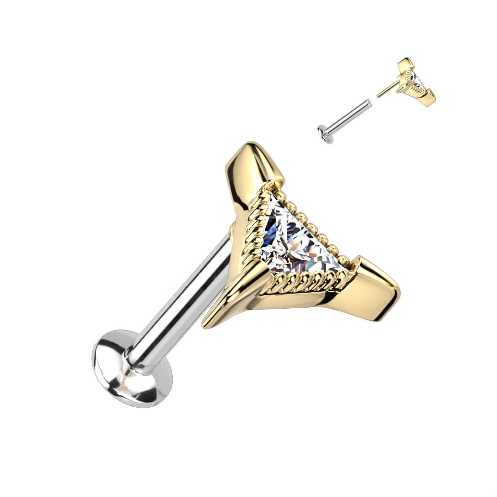 Labret Triangle Zircone Enfoncer