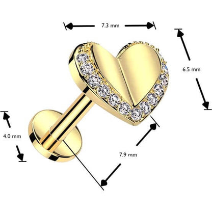 Corazon de Circonita Push In Labret