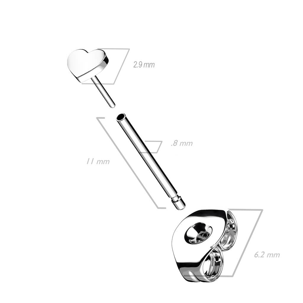 Titan Herz Flach Silber