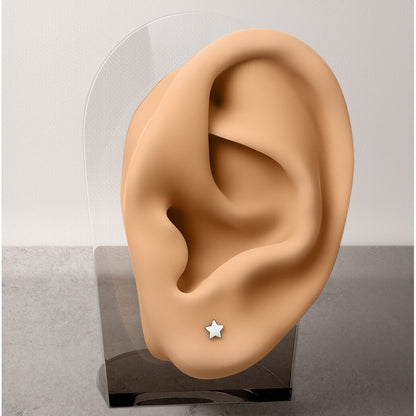 Titane Bouton d'Oreille Étoile Argent