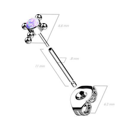 Titanium Cross Zirconia Opal Silver