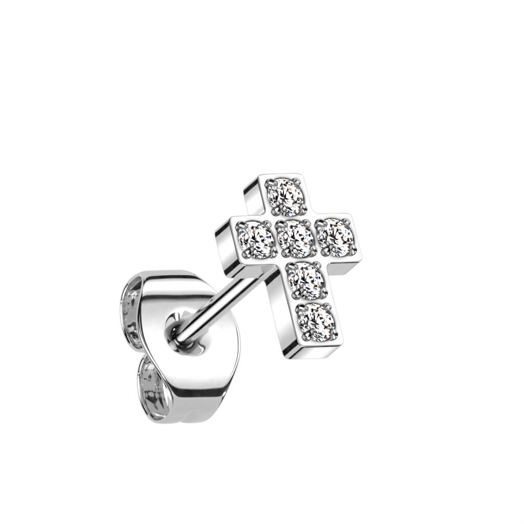 Titanium Cross Zirconia Gold Silver