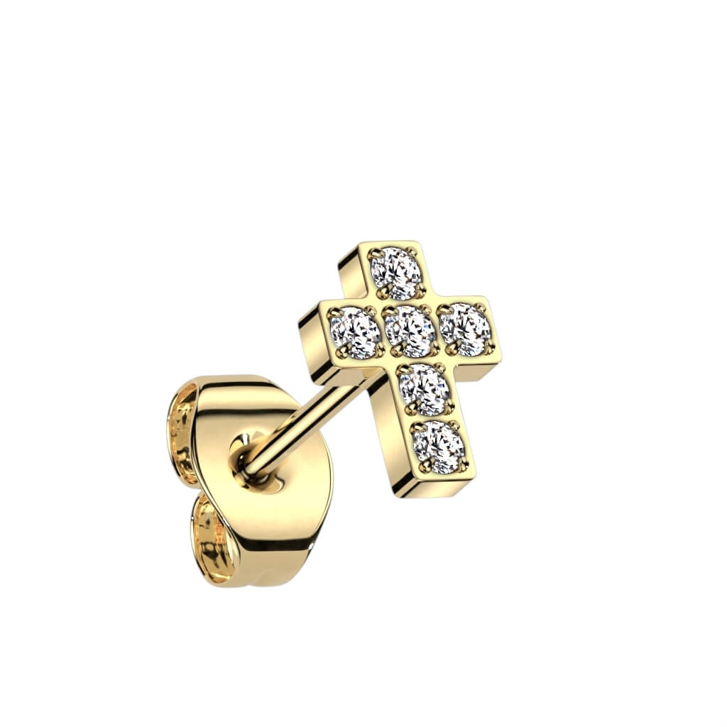 Titanium Cross Zirconia Gold Silver