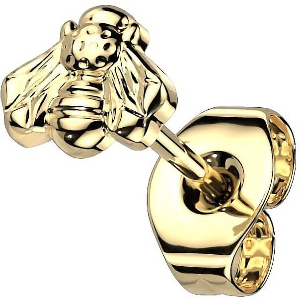 Titane Bouton d'Oreille Abeille Or Argent