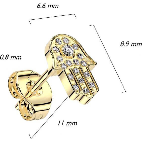 Titanium hamsa pave setting zirconia Push-In