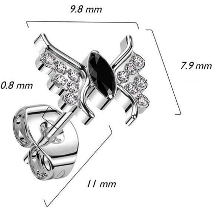 Titan Schmetterling Zirkonia Push-In