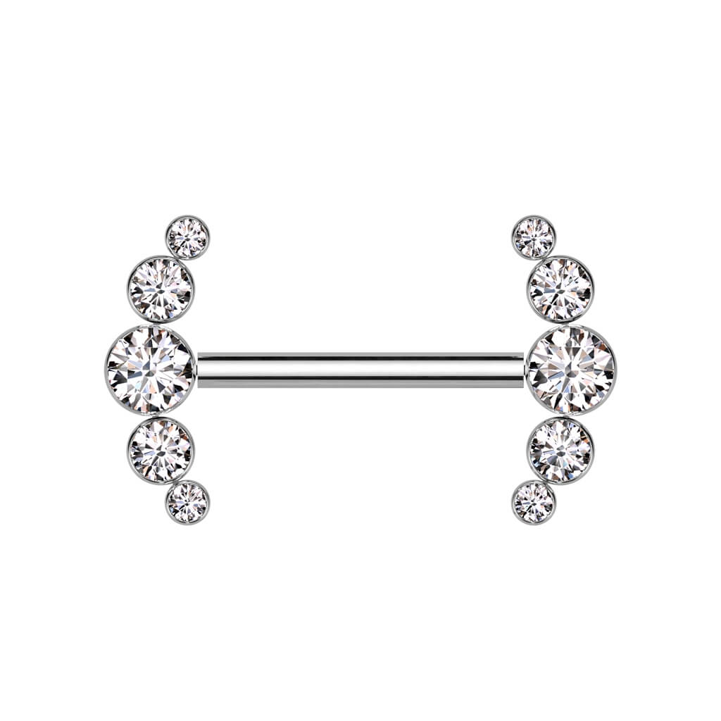 Titanium Nipple Piercing 5 Zirconia Push-In