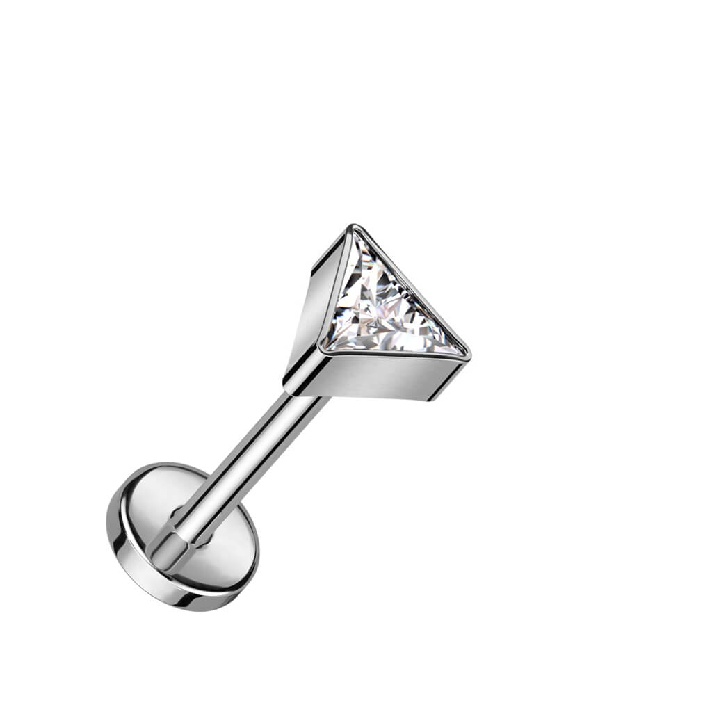 Titane Labret Triangle Zircone Enfoncer