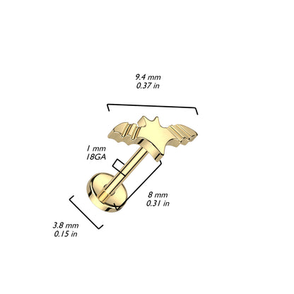 Titanio Labret Pipistrello Push-In