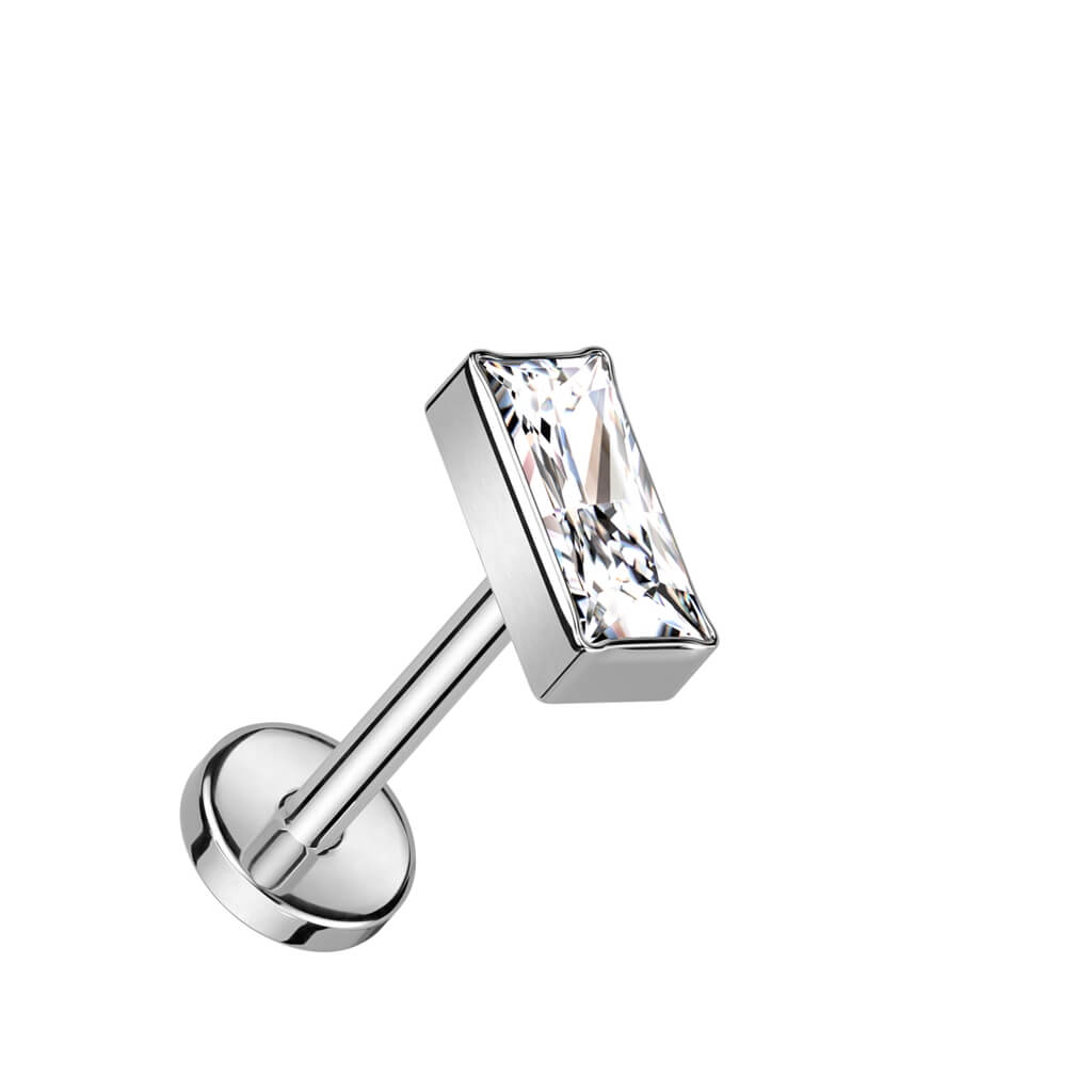 Titane Labret Zircone Rectangle Enfoncer