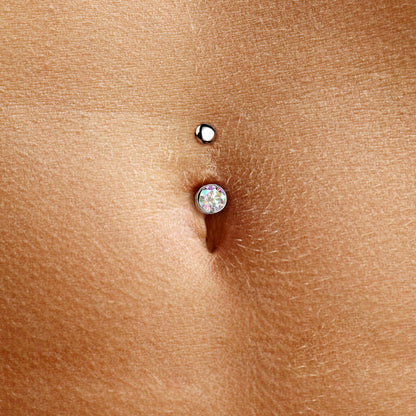 Titane Piercing Nombril Zircone Serti Clos Enfoncer