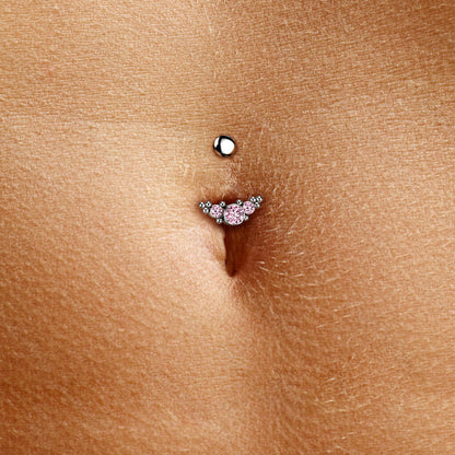 Titane Piercing Nombril 3 Zircone Argent Enfoncer