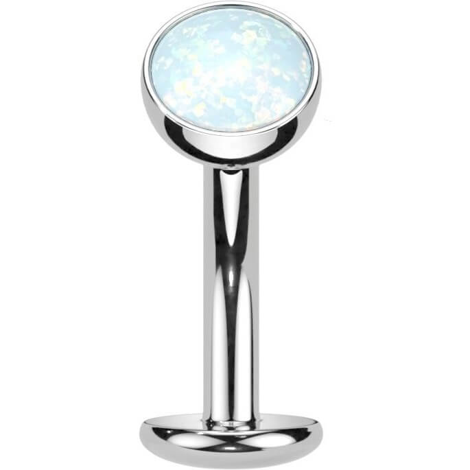 Titanium Belly Button Piercing Hemisphere Opal Push-In