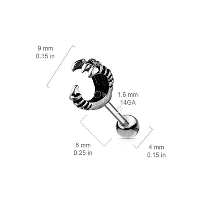 Barbell Drachenklaue Silber