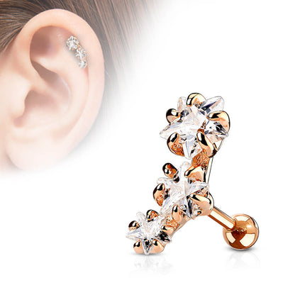 Barbell 3 Stars Zirconia