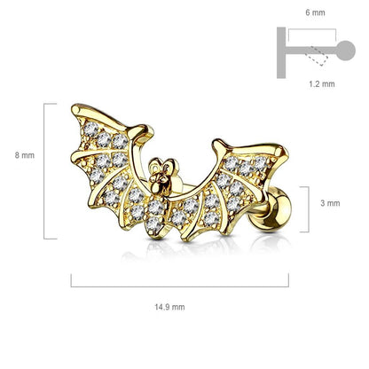 Barbell Bat Zirconia Gold Silver