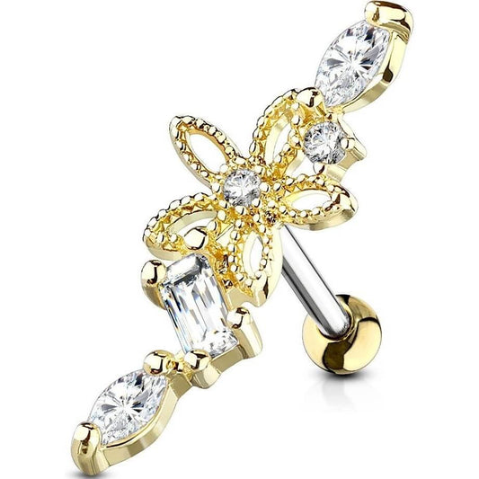 Barbell Flower Zirconia