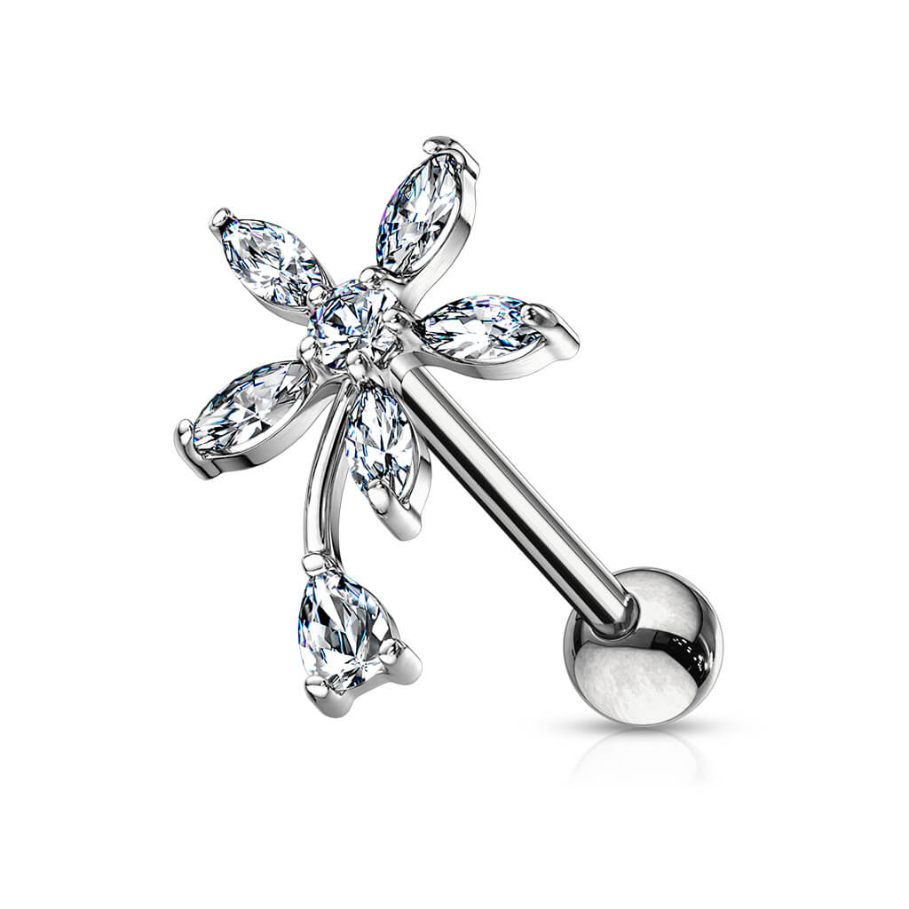 Barbell Blume Zirkonia