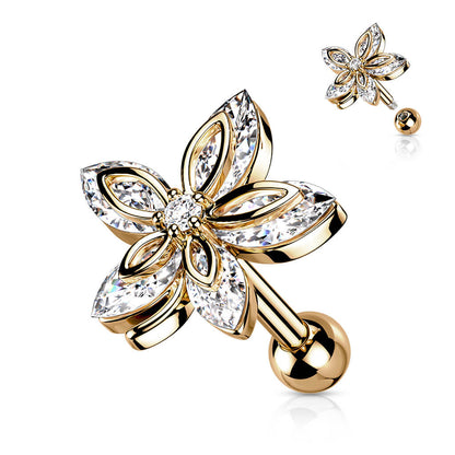 Barbell Blume Zirkonia