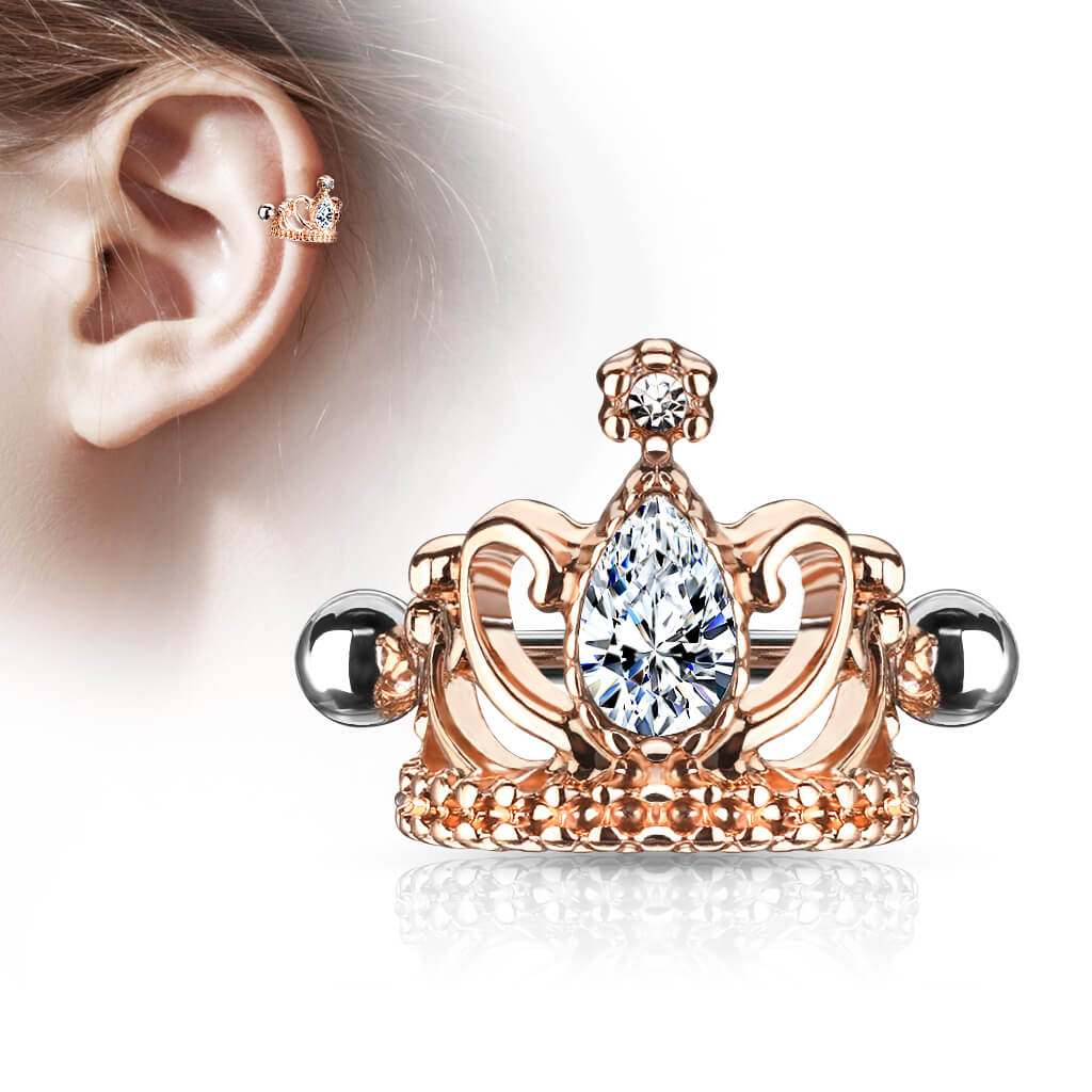 Earcuff Corona con zirconi