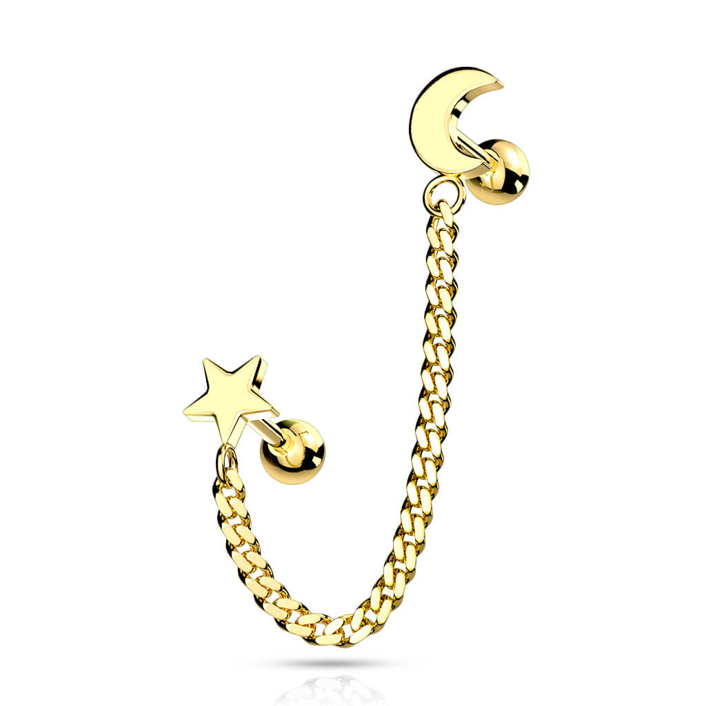 Barbell Kette Stern Mond