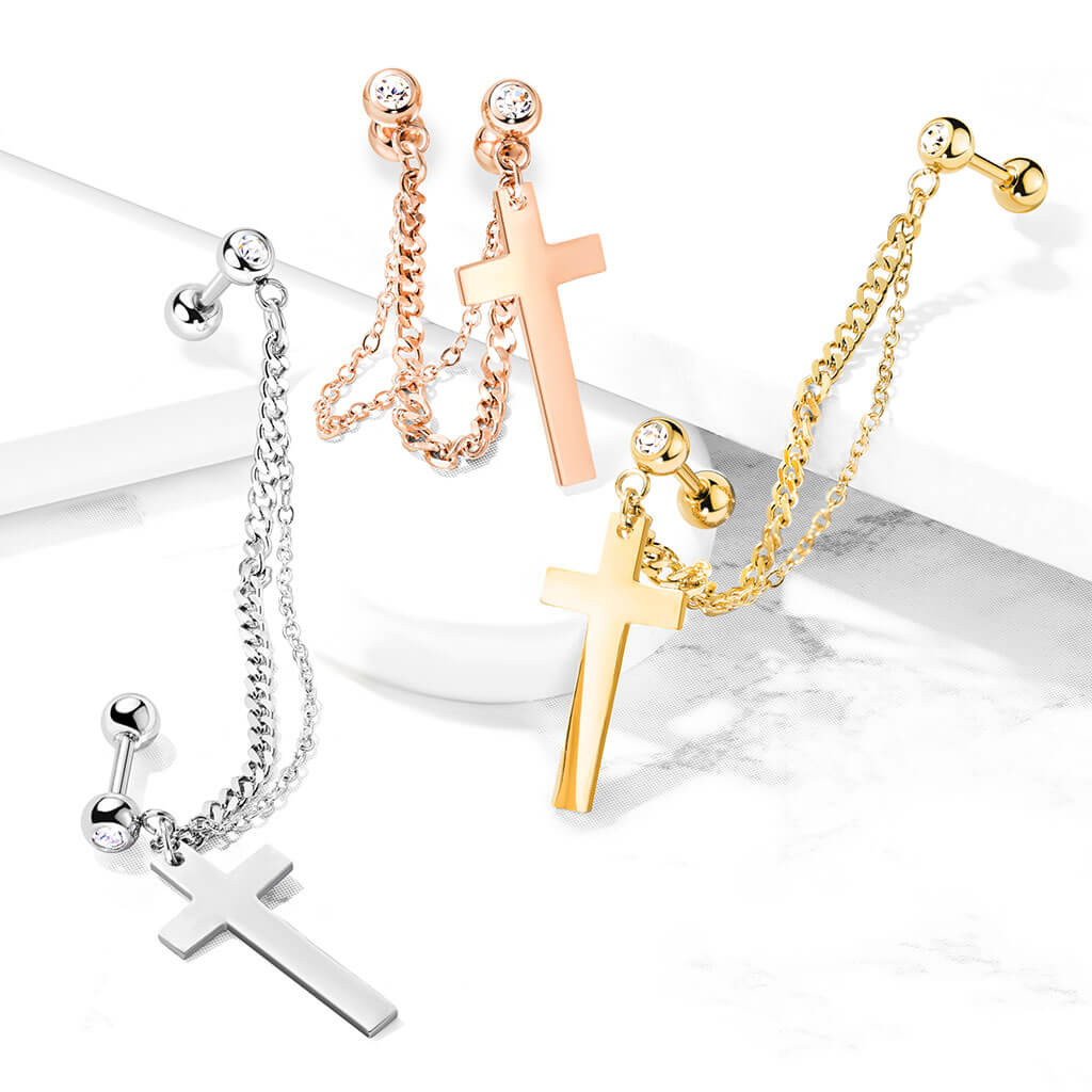 Barbell Necklace Cross