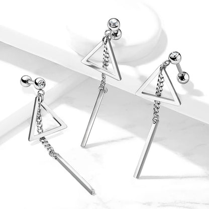 Barbell Triangle dangle Zirconia