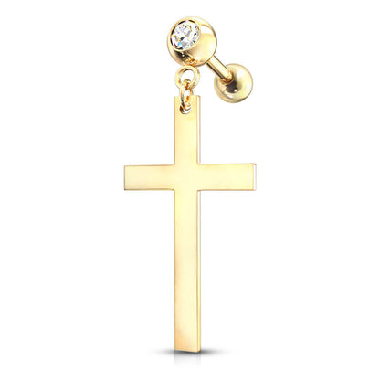 Barre Pendentif Croix Zircone