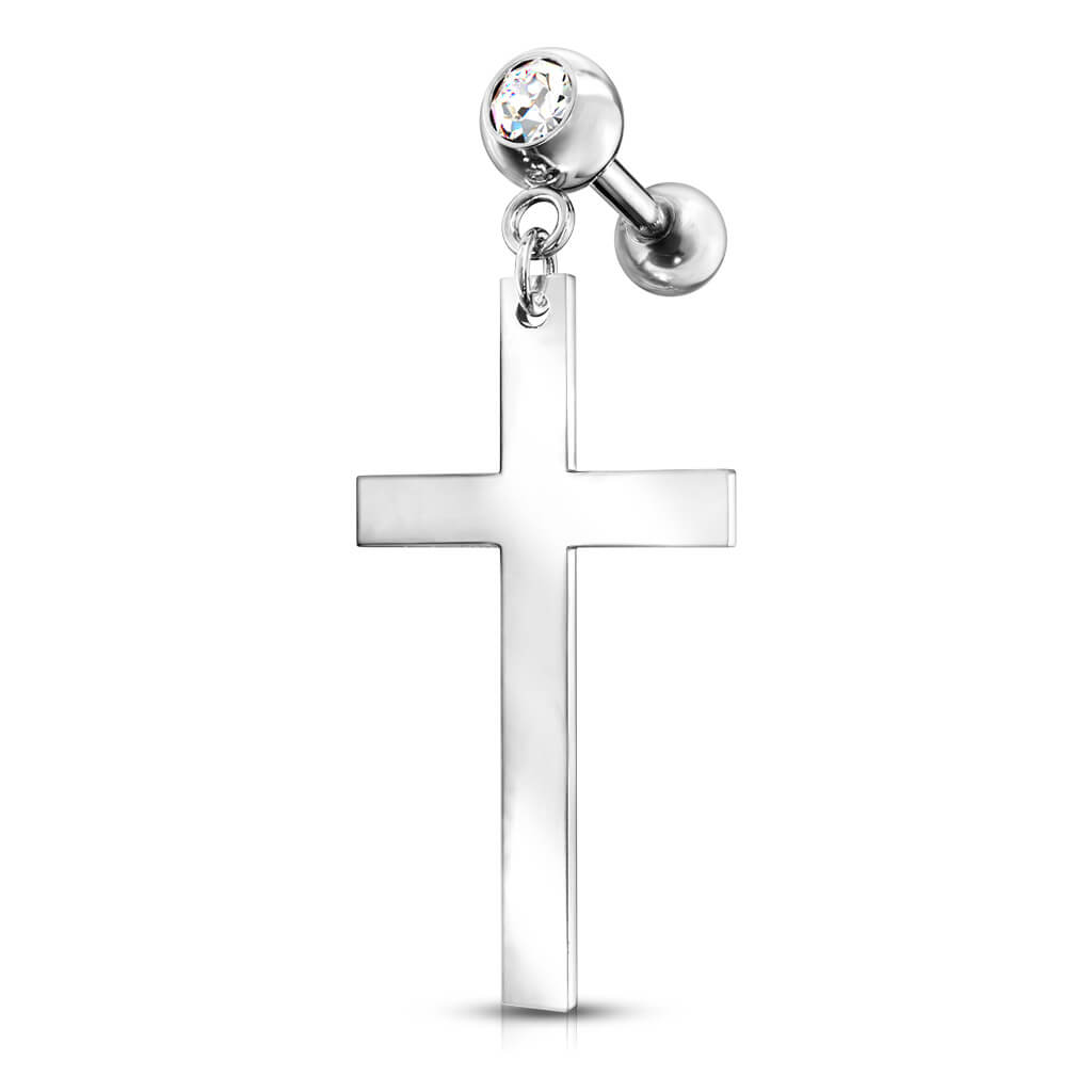 Barre Pendentif Croix Zircone